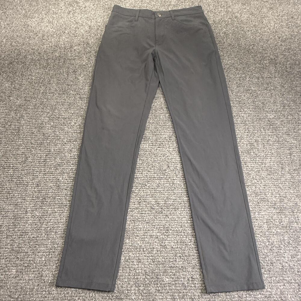 Vuori Pants Mens 30x32 Gray Meta Performance Khakis Casual Travel Zip Pocket